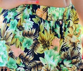 Summer Floral Print Elastic Waist Shorts on Luulla