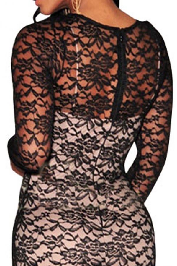 nude black lace